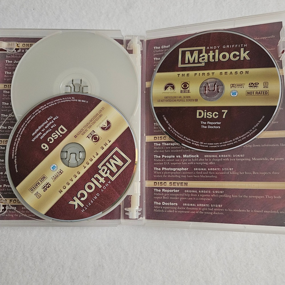 Matlock Seasons 1-8 DVD Set Andy Griffith Legal Drama Series Multi-Color 8pk - Picture 6 of 16